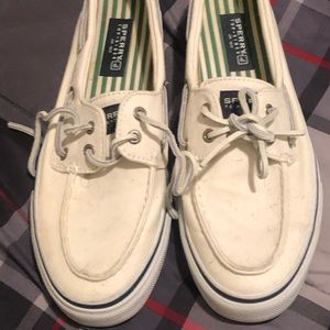 White Sperry Boat Shoes